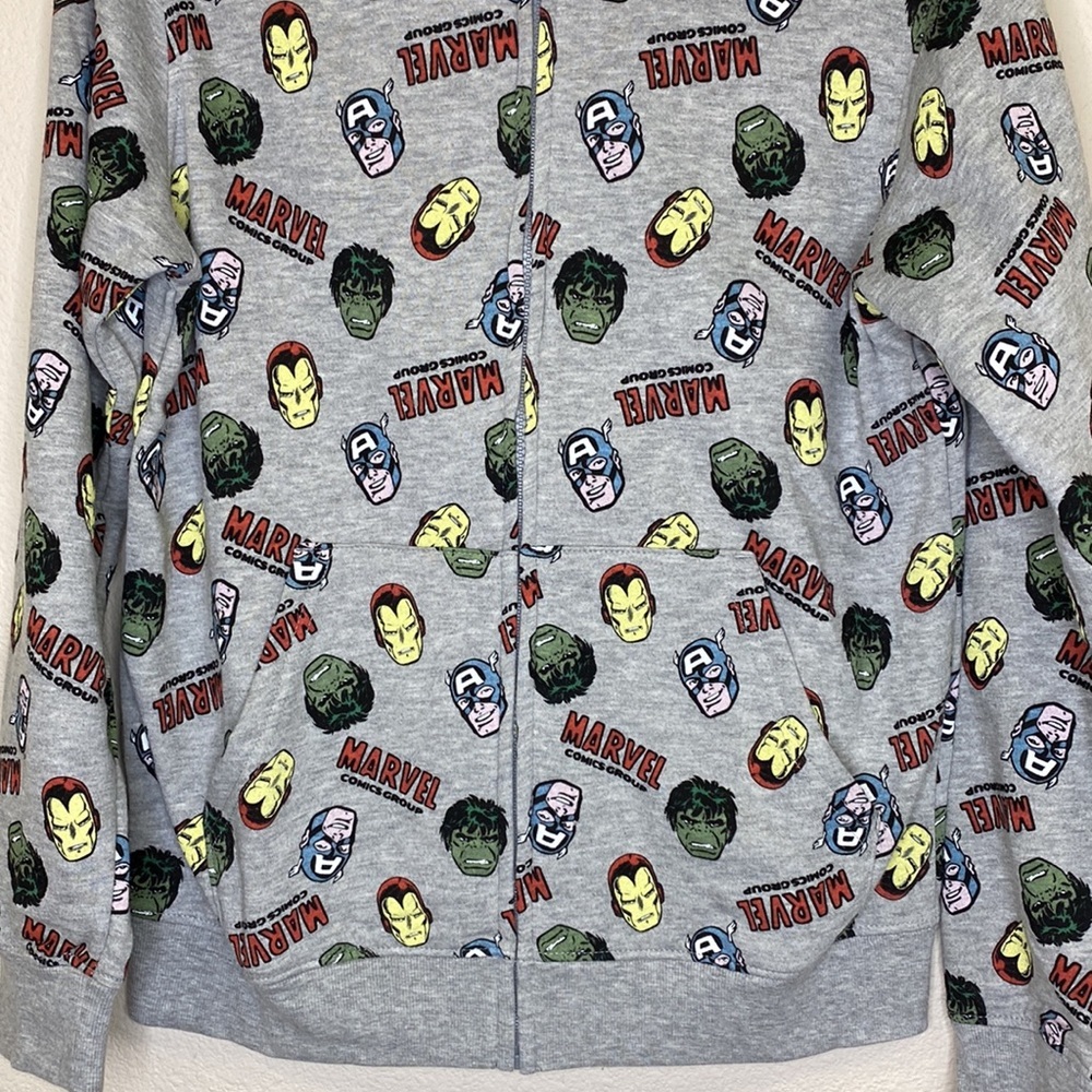 Marvel Comics HULK! CAPTAIN AMERICA! IRON MAN! Hero Toss Fleece Hoodie NWT - Picture 3 of 10